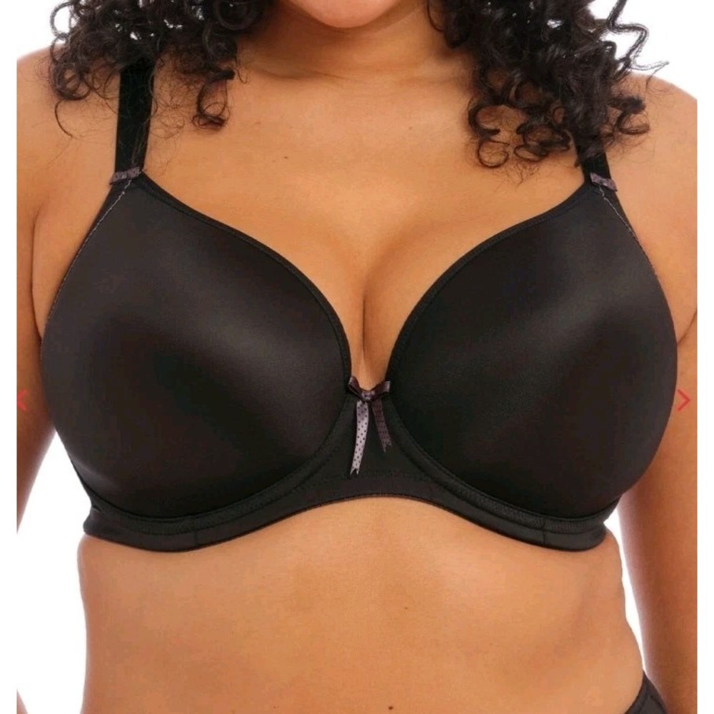 Elomi Bijou EL8722BLK Underwire T-Shirt Bra Womens 38J Black Full Coverage